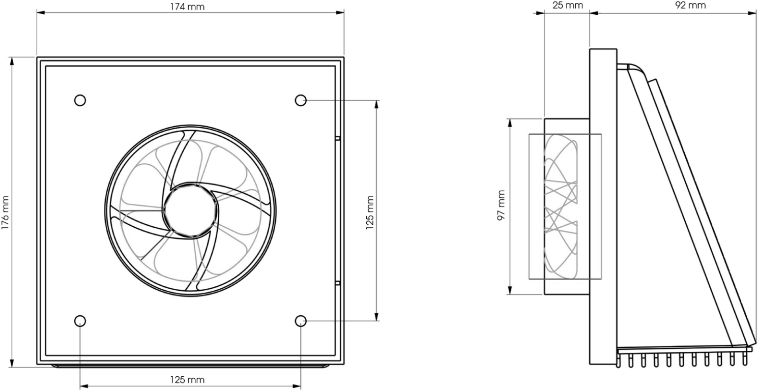 Dimensions du Ventilateur Solaire Kit Pure Breeze